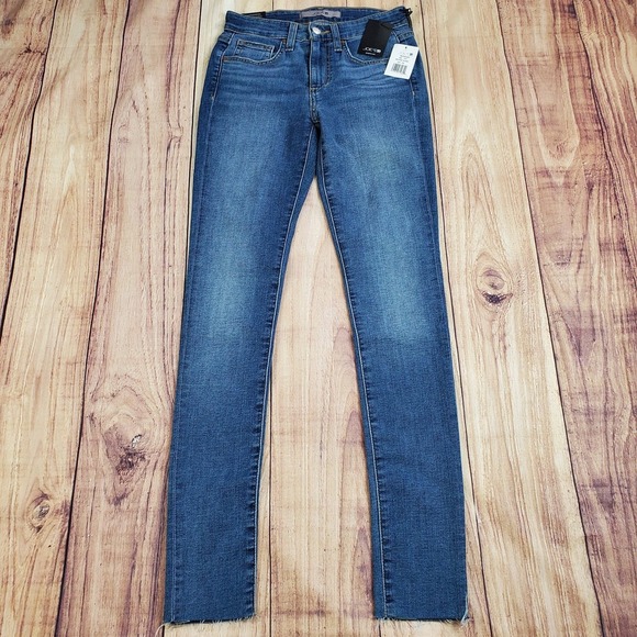 Joes Skinny Jeans Womens 24‎ Blue Flawless Raw Hem Stretch San Dimas Wash - Picture 2 of 15